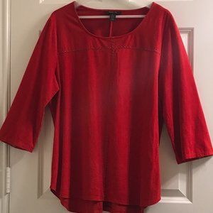 Red Faux Suede Top, Womens Size XL by Style&Co.